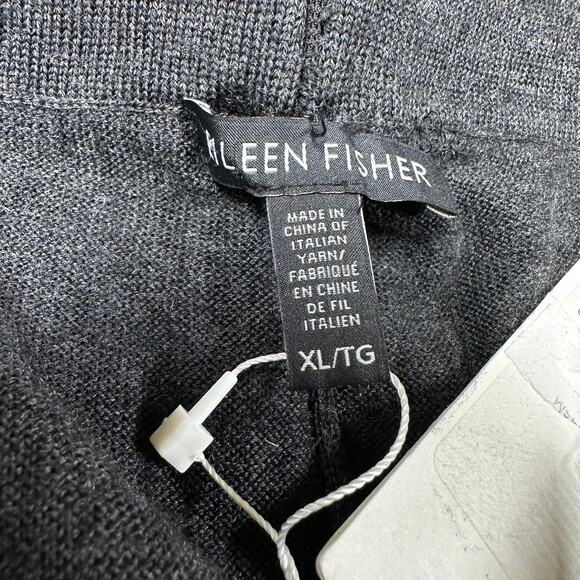 Eileen Fisher WOOL Charcoal Cropped Pants - Picture 5 of 11